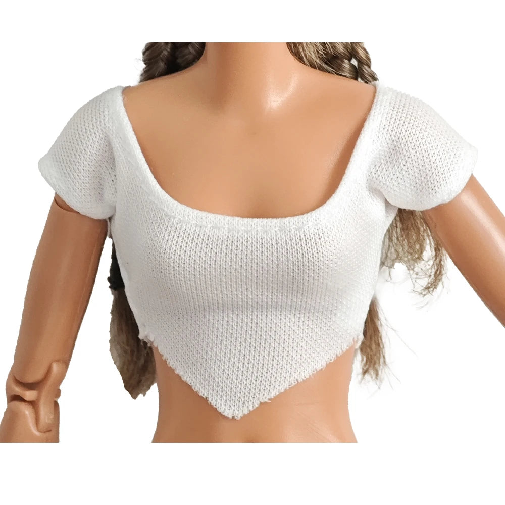 Doll Clothes  Short sleeved shirt Solid color flared pants Daily Wear Accessories Clothes for Barbies doll