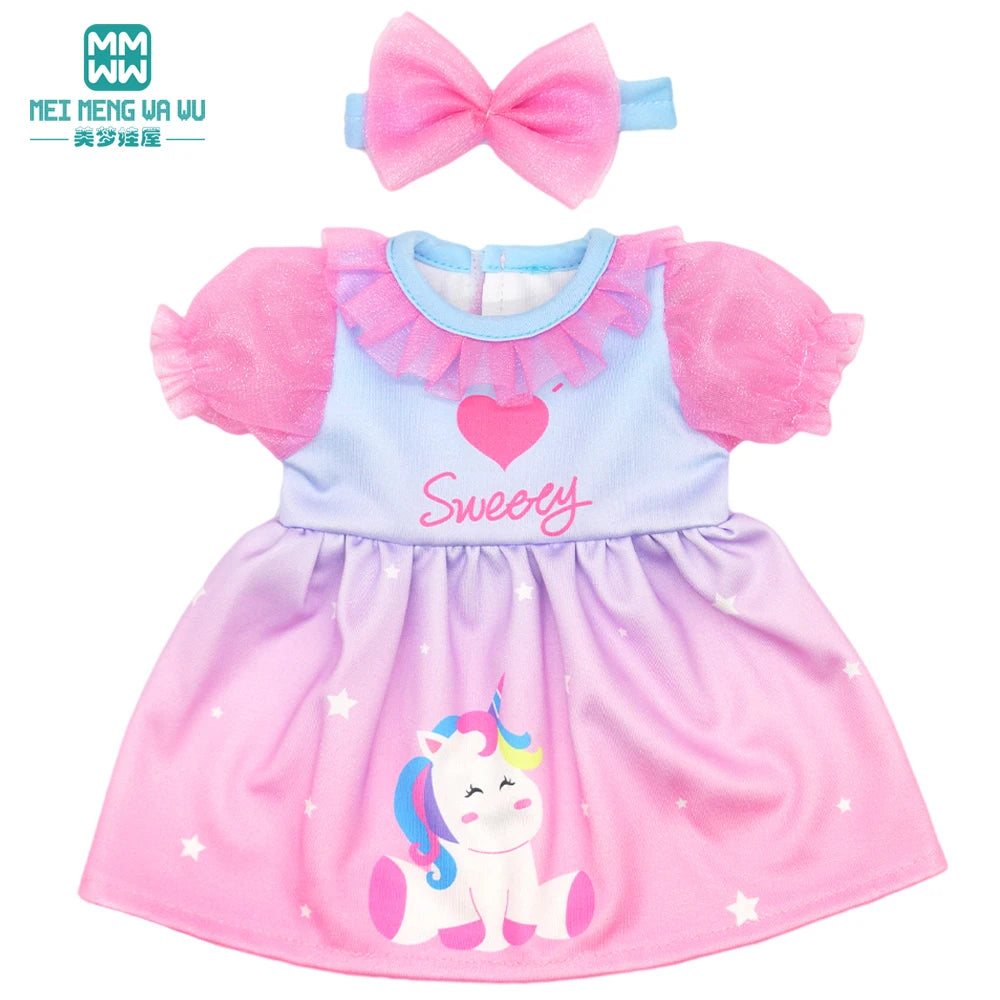 Doll Clothes for 43 cm new born doll and American doll accessories  fashionable gauze dress, bow dress