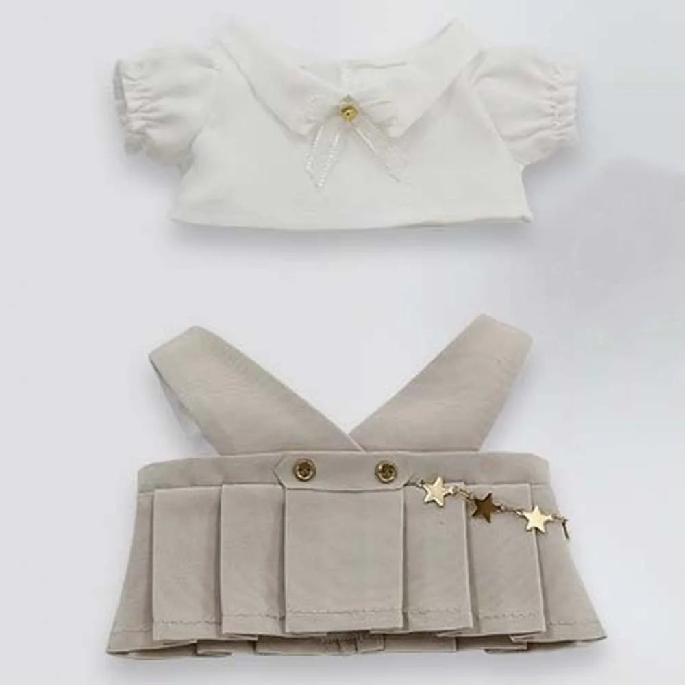 T-shirt 20cm Doll Clothes Stuffed Dolls Dress Up Cotton Dolls Outfit Academy Uniform Skirt Dresses Doll Uniform Set
