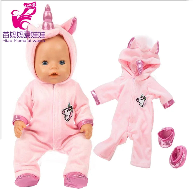 Doll Clothes for 43cm Baby Doll Leather Jacket Pants Set for 17 Inch Baby Doll Coat Winter Clothes Drop Shipping