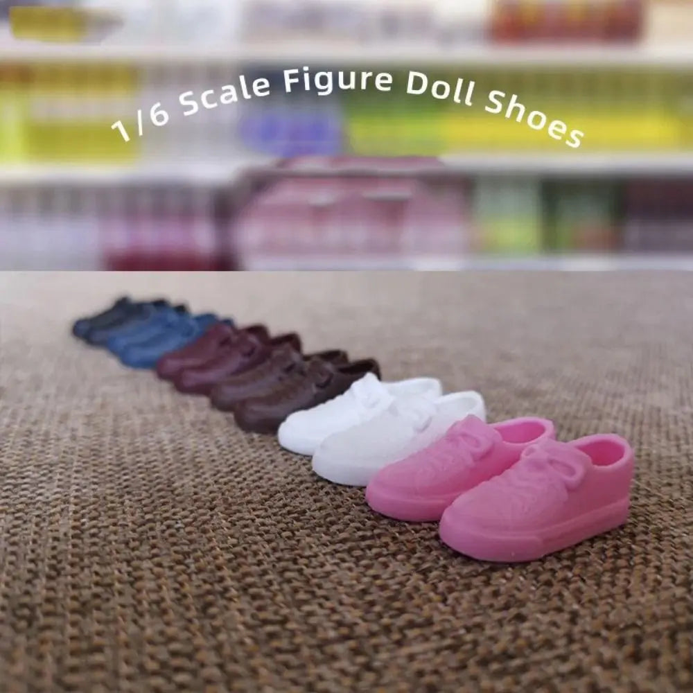 Doll Shoes For 30cm Dolls 1/6 Doll Soft Plastic Sneakers PVC Doll Casual Shoes Fit for Foot Length 2cm Doll Accessories