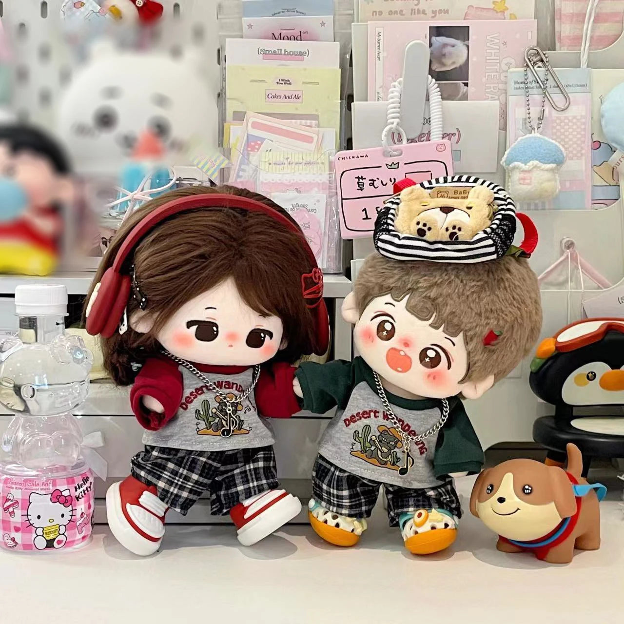 20cm Doll Clothes Cute Retro Style Casual No Attribute Normal Body Cotton Doll Clothes Can Be Changed Spring And Autumn Suit