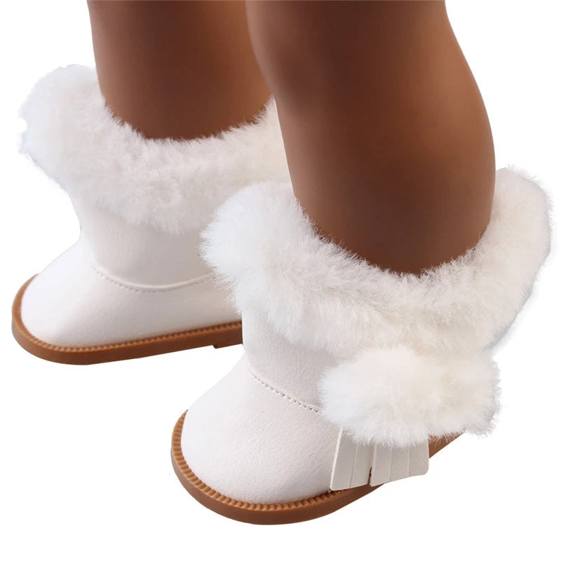 7 cm Doll Shoes For 18 Inch American Doll & 43 cm Born Baby Doll Plush Boots For 43 cm Baby, Nenuco,Our Generation,Girl's Gift