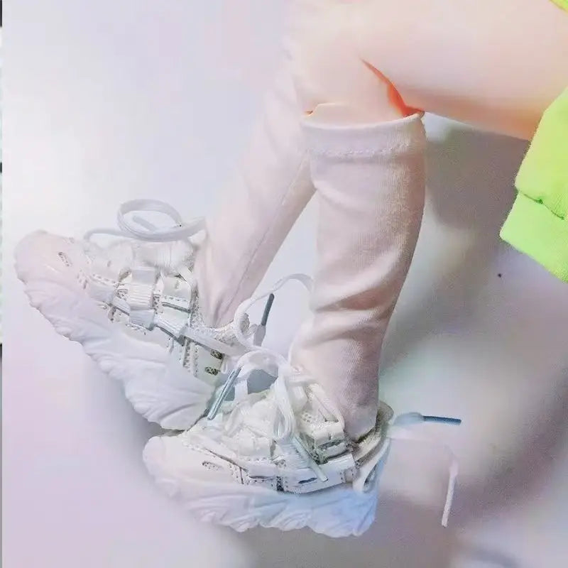 1/3 BJD Doll Shoes Sporty Basketball Sneakers Versatile Casual Dad Shoes 60cm Doll Shoes Multi-color Multi-strap.