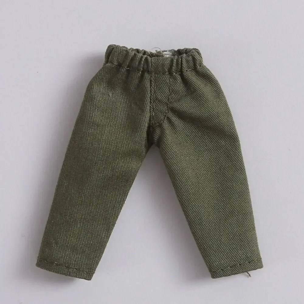 Fashion Doll Clothes For 1/11 OB11 Dolls Denim Trousers For 1/12 Bjd/GSC Doll T-shirt Mini Cute Doll Pants DIY Doll Accessories