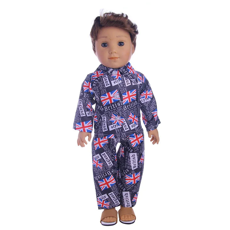 Doll Clothes Leisure Sportswear Cute Animal Print For 43cm Baby Doll &18Inch American Doll Outfits,Our Generation Gifts Toys