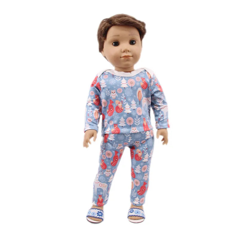 Doll Clothes Leisure Sportswear Cute Animal Print For 43cm Baby Doll &18Inch American Doll Outfits,Our Generation Gifts Toys