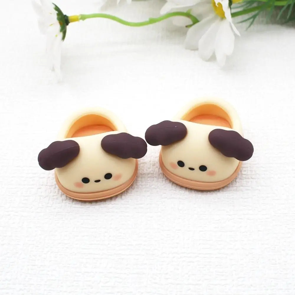 1Pair 20cm Cotton Doll Shoes Soft Rubber Shoes Cute Animal Patterned Shoes Doll Accessories Children Toys Gifts
