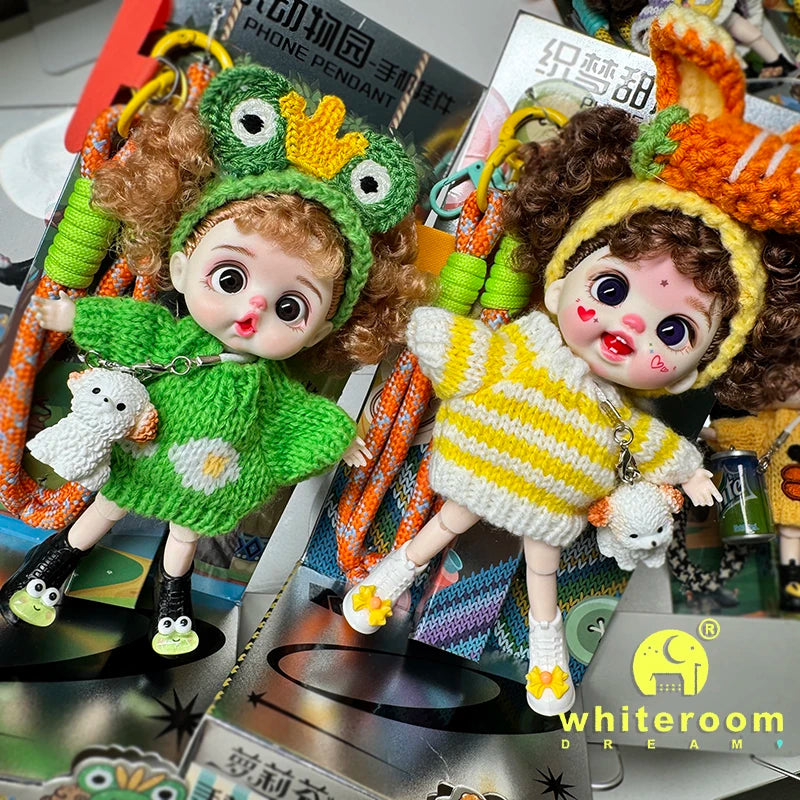Mini BJD Doll Clothes OB11 Handmade Crochet Sweater Wool Hook Set Accessories Girls DIY Toy Accessories MobilePhone Hanging Gift