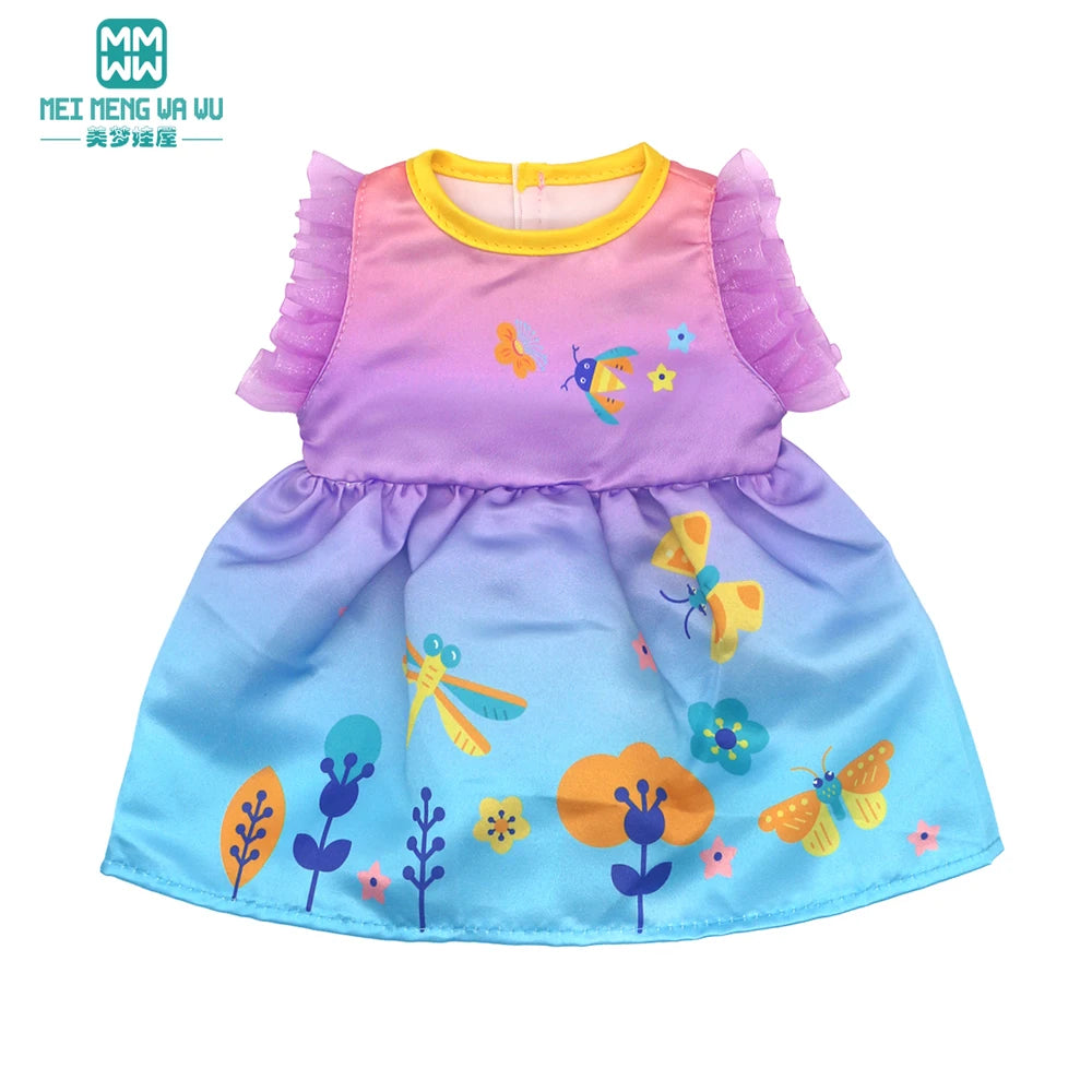 Doll Clothes for 43 cm new born doll and American doll accessories  fashionable gauze dress, bow dress