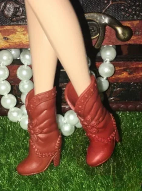 Doll shoes  high heels flat foot shoes red shoes new style for Bbie dolls Topup52