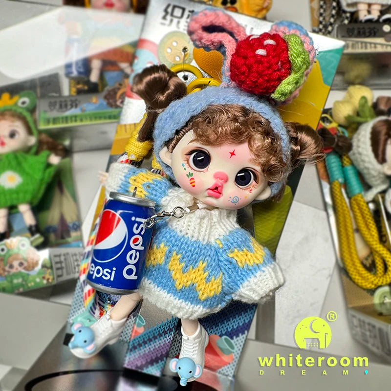 Mini BJD Doll Clothes OB11 Handmade Crochet Sweater Wool Hook Set Accessories Girls DIY Toy Accessories MobilePhone Hanging Gift