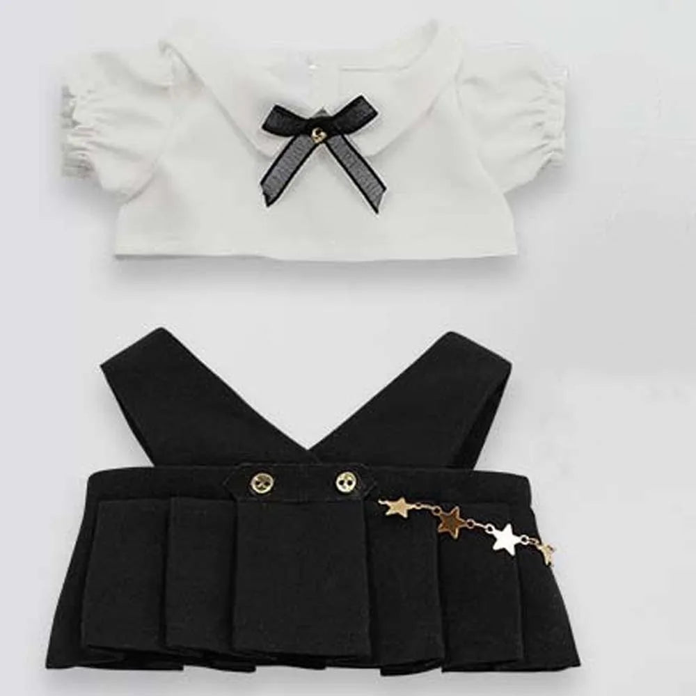 T-shirt 20cm Doll Clothes Stuffed Dolls Dress Up Cotton Dolls Outfit Academy Uniform Skirt Dresses Doll Uniform Set
