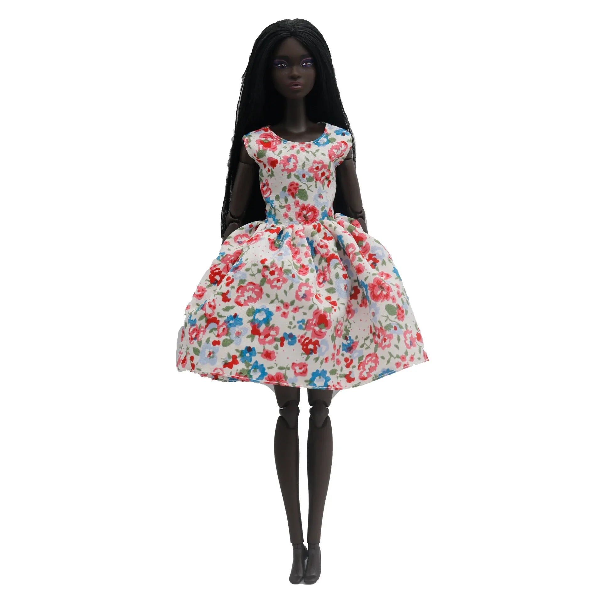 2023 new fashion clothes dress for 30 cm doll 1/6 29 cm Ribbon Hanging Neck Open Back Fragmented Flower Dress