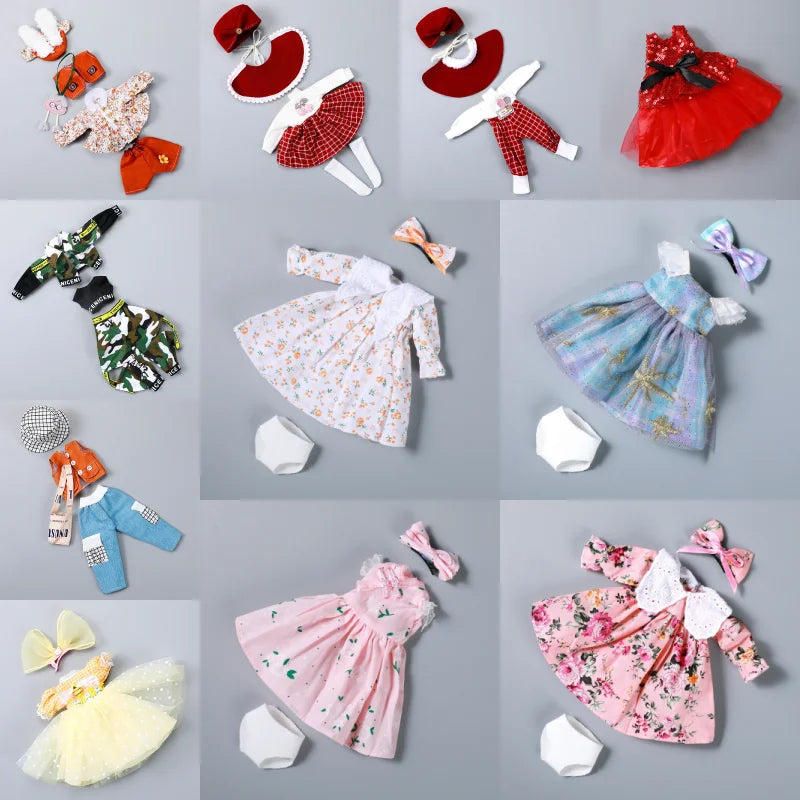 30cm Doll Clothes Accessories 1/6 BJD Doll Clothes Fashion Costume Lolita Uniform Suit Doll Clothes