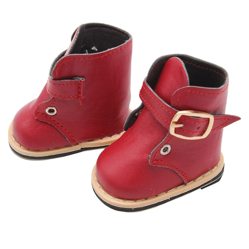 Doll Talk 18 inch American doll shoes boots new high quality Pink white boots bjd 1/6 1/3 shoes Doll Girl Booties Accessory