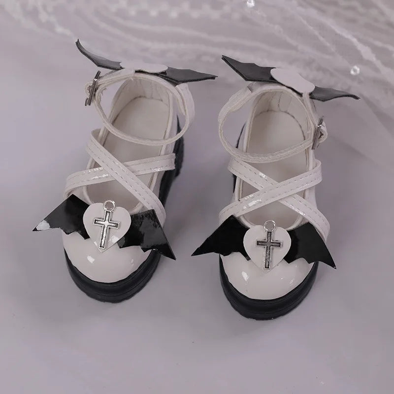 7cm*3.2cm Doll Shoes 1/4 Bjd Doll Round Toe High Heels With Devil Wings For Dollfie Dream Mid Dk Luts Soom Dod Dollmore Luts