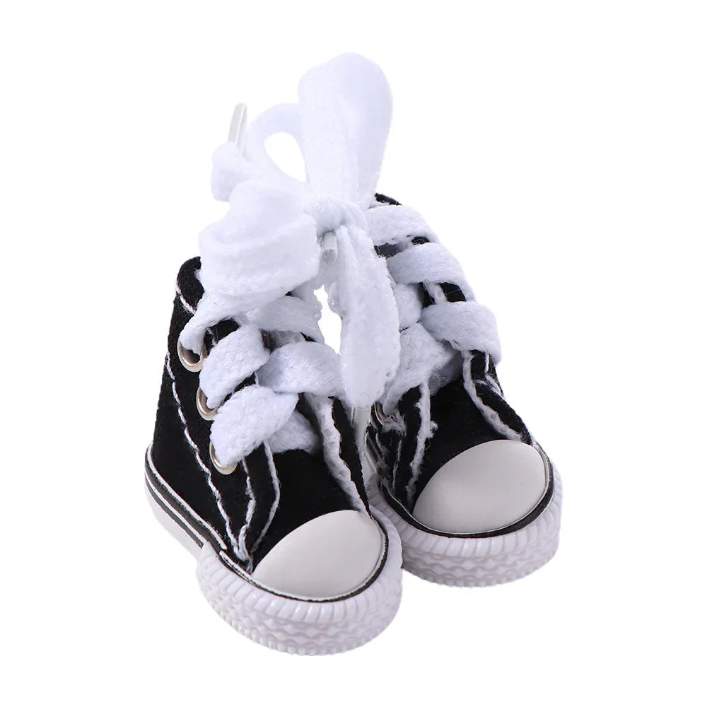 1Pair 3.5CM Fashion Casual Doll Canvas Shoes For Dolls Sneakers Shoes Boots Dolls Mini Accessories Girl Children Toy Gift