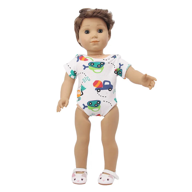 Doll Clothes Leisure Sportswear Cute Animal Print For 43cm Baby Doll &18Inch American Doll Outfits,Our Generation Gifts Toys