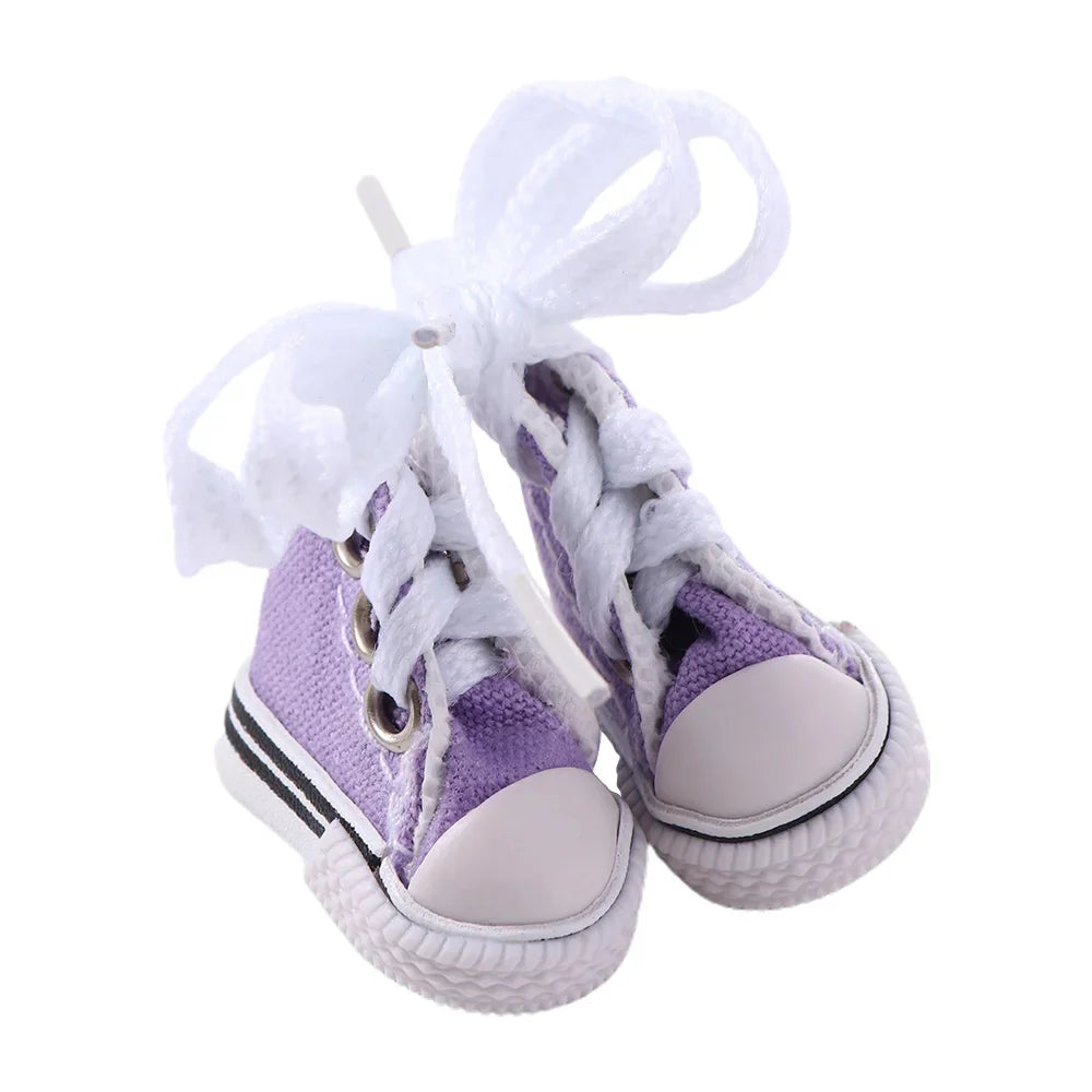 1Pair 3.5CM Fashion Casual Doll Canvas Shoes For Dolls Sneakers Shoes Boots Dolls Mini Accessories Girl Children Toy Gift