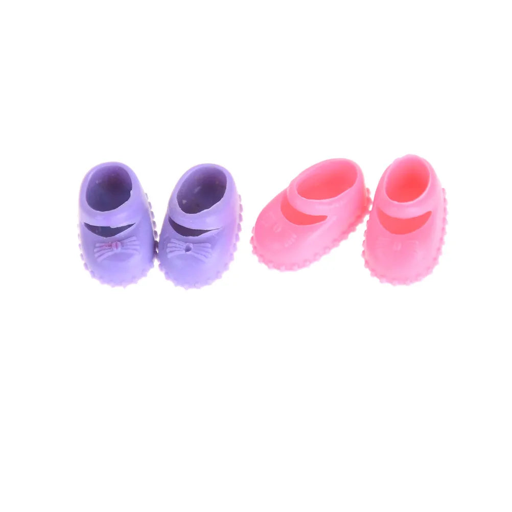 5Pairs 12cm Doll Shoes Accessories Kelly Doll Confused Doll Shoes Kids Gift Toy Random Color