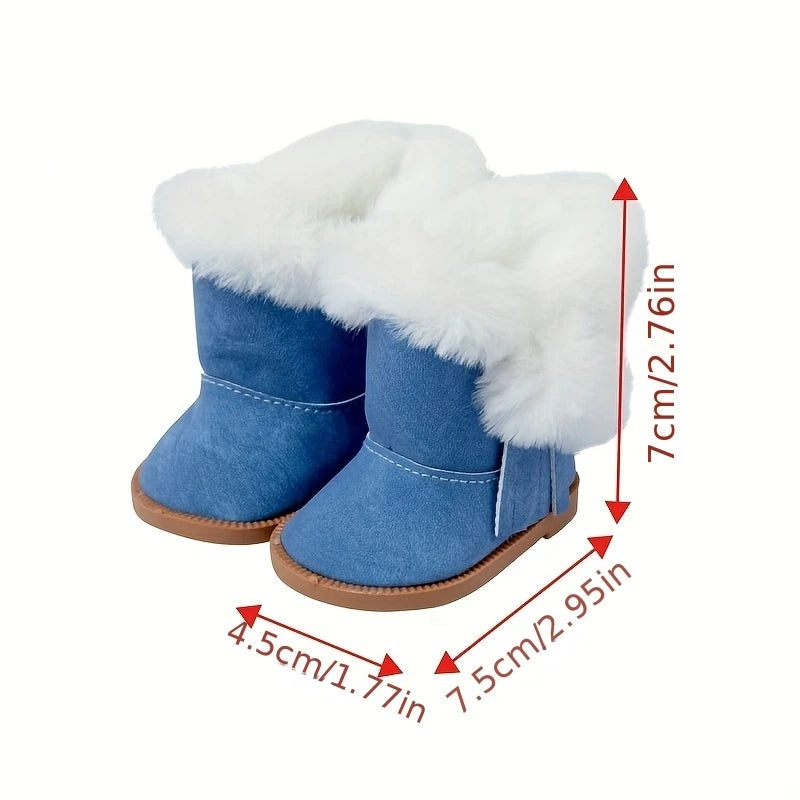 7 cm Doll Shoes For 18 Inch American Doll & 43 cm Born Baby Doll Plush Boots For 43 cm Baby, Nenuco,Our Generation,Girl's Gift