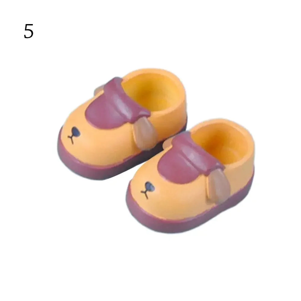 1 Pair 10 Styles Fashion Doll Shoes for 1/12 BJD Dolls Slippers Doll PVC High Heels Shoes Doll Boots for ob11 Doll Accessories