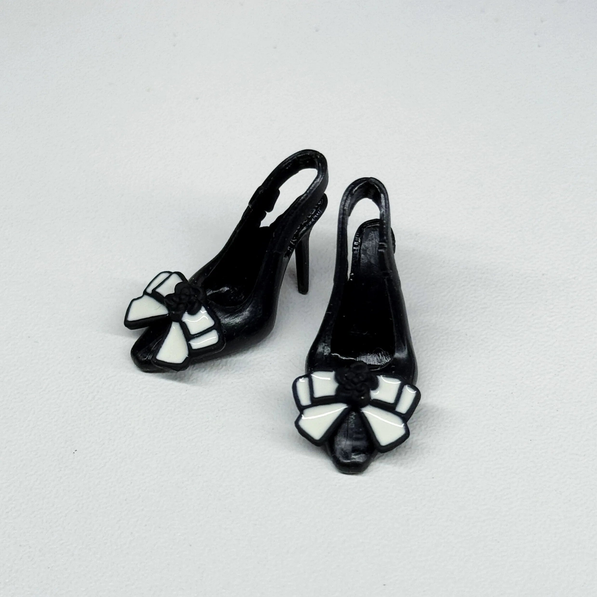 30cm Doll Shoes Accessories Black Classic Small Fragrant Style High Heels Bow Diamante High Heels For 1/6 FR Supermodel Doll