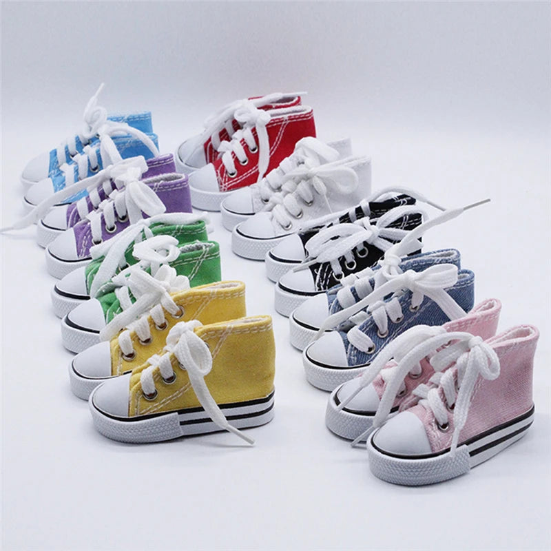 7.5CM Doll Sneakers Assorted Colors Doll Fashion Canvas Shoes for 1/3 1/4 BJD Dolls Toy Hand Made Shoes Accessories Toys Gift