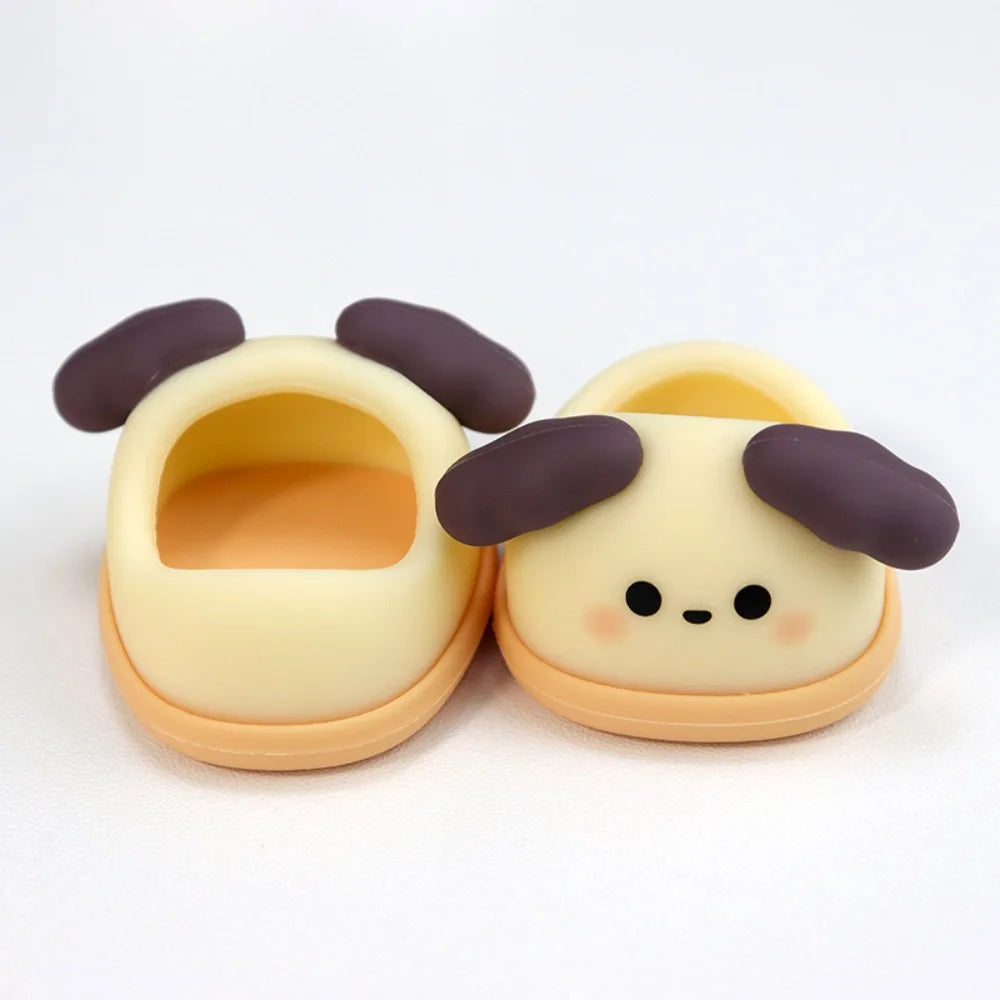 1Pair 20cm Cotton Doll Shoes Soft Rubber Shoes Cute Animal Patterned Shoes Doll Accessories Children Toys Gifts