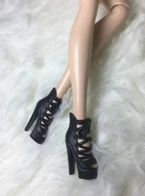 Doll shoes  high heels flat foot shoes red shoes new style for Bbie dolls Topup52
