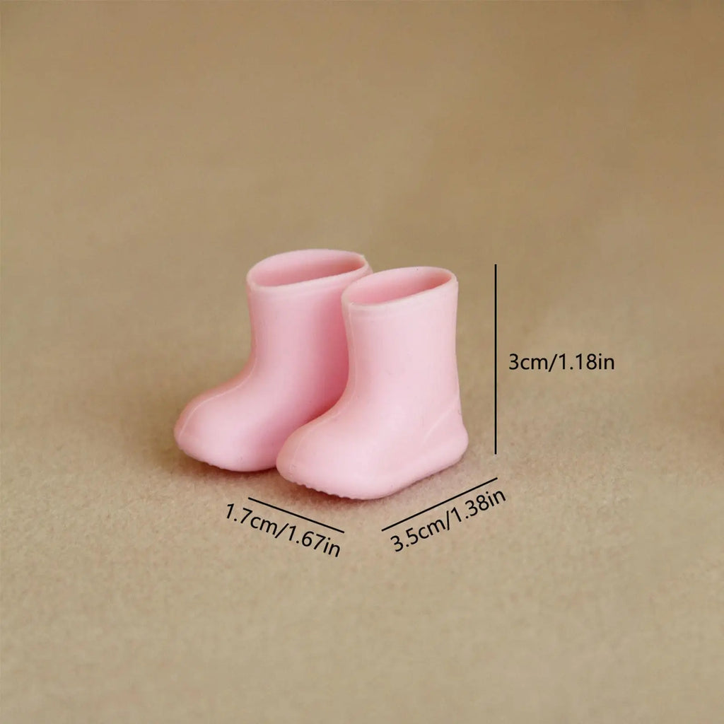 Doll Rain Boots Shoes Doll Accessories for 1/12 Doll Cute Waterproof Sturdy Ob11 Doll Shoes Soft Simulation Stylish Miniature