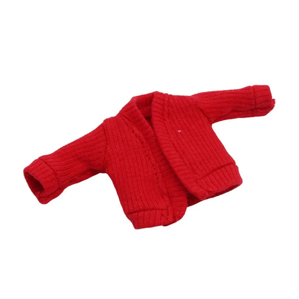 1/12 Doll Clothes Knitted Sweater Fashion Tops Candy Color Coat OB11 Clothes Handmade Casual Wear Dolls Accessories Kids Toys