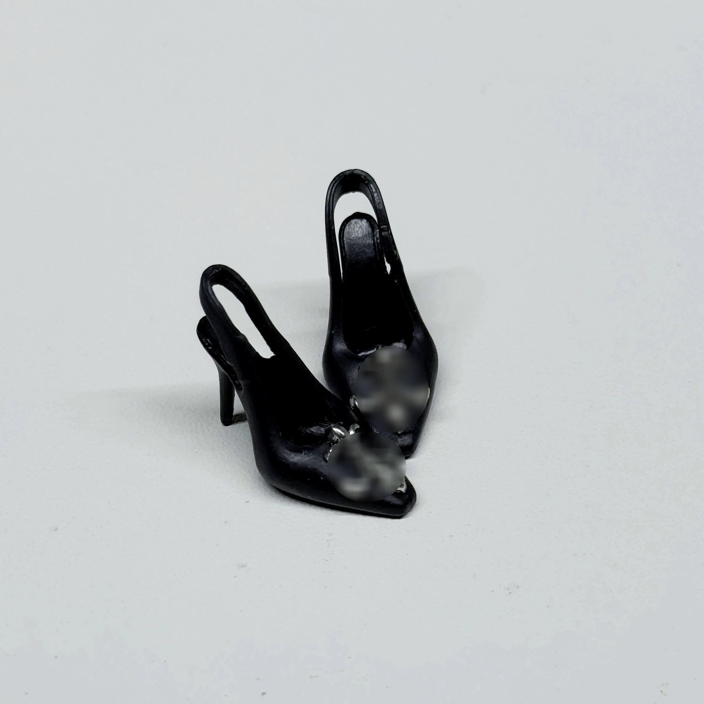 30cm Doll Shoes Accessories Black Classic Small Fragrant Style High Heels Bow Diamante High Heels For 1/6 FR Supermodel Doll