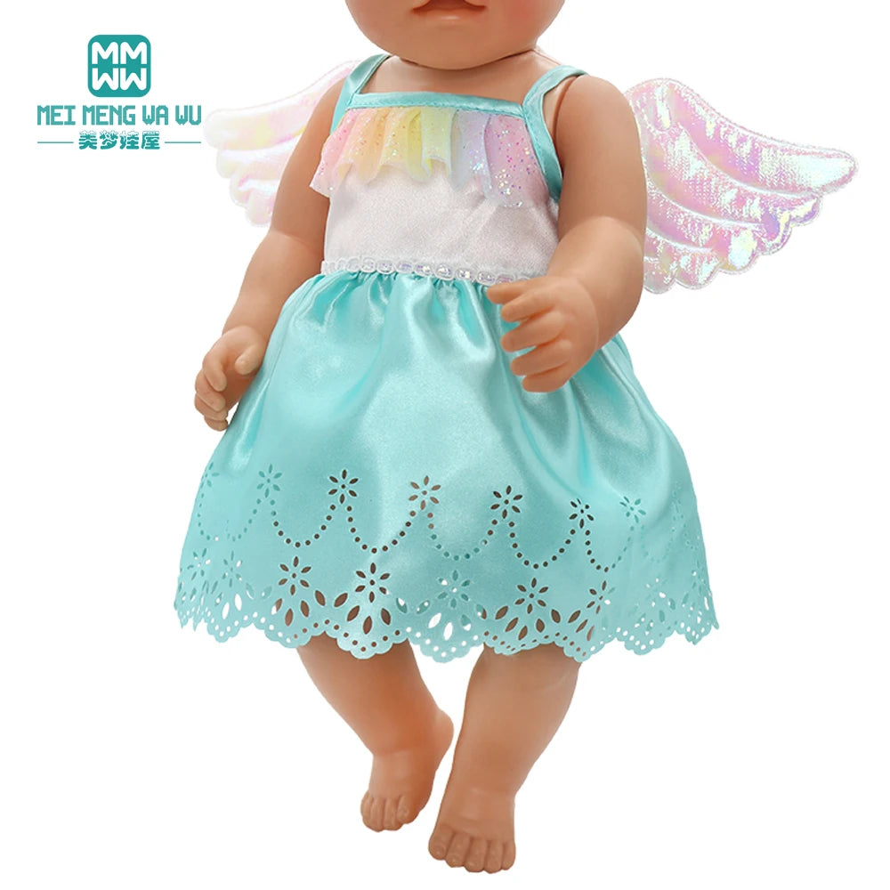 Doll Clothes for 43 cm new born doll and American doll accessories  fashionable gauze dress, bow dress