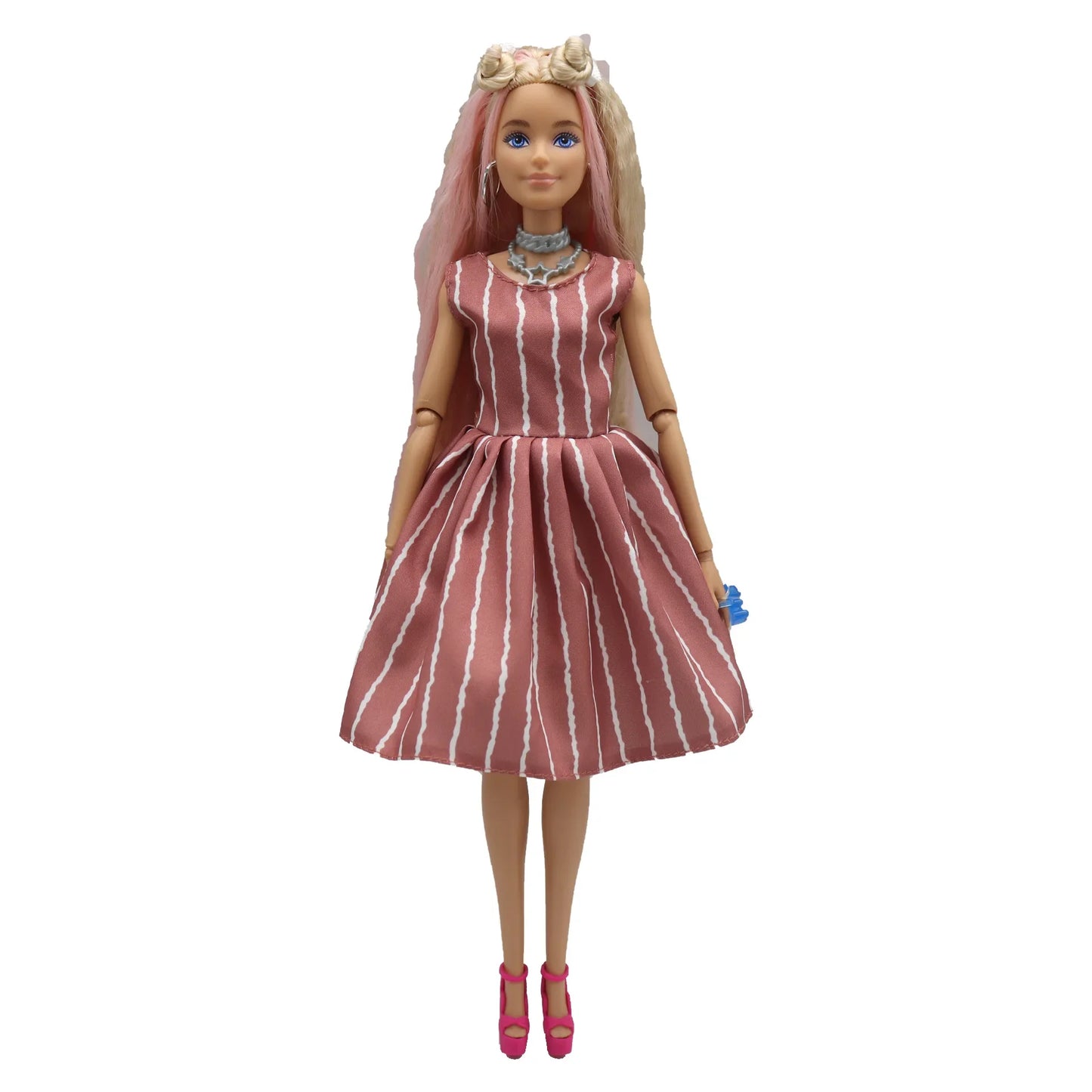 2023 new fashion clothes dress for 30 cm doll 1/6 29 cm Ribbon Hanging Neck Open Back Fragmented Flower Dress