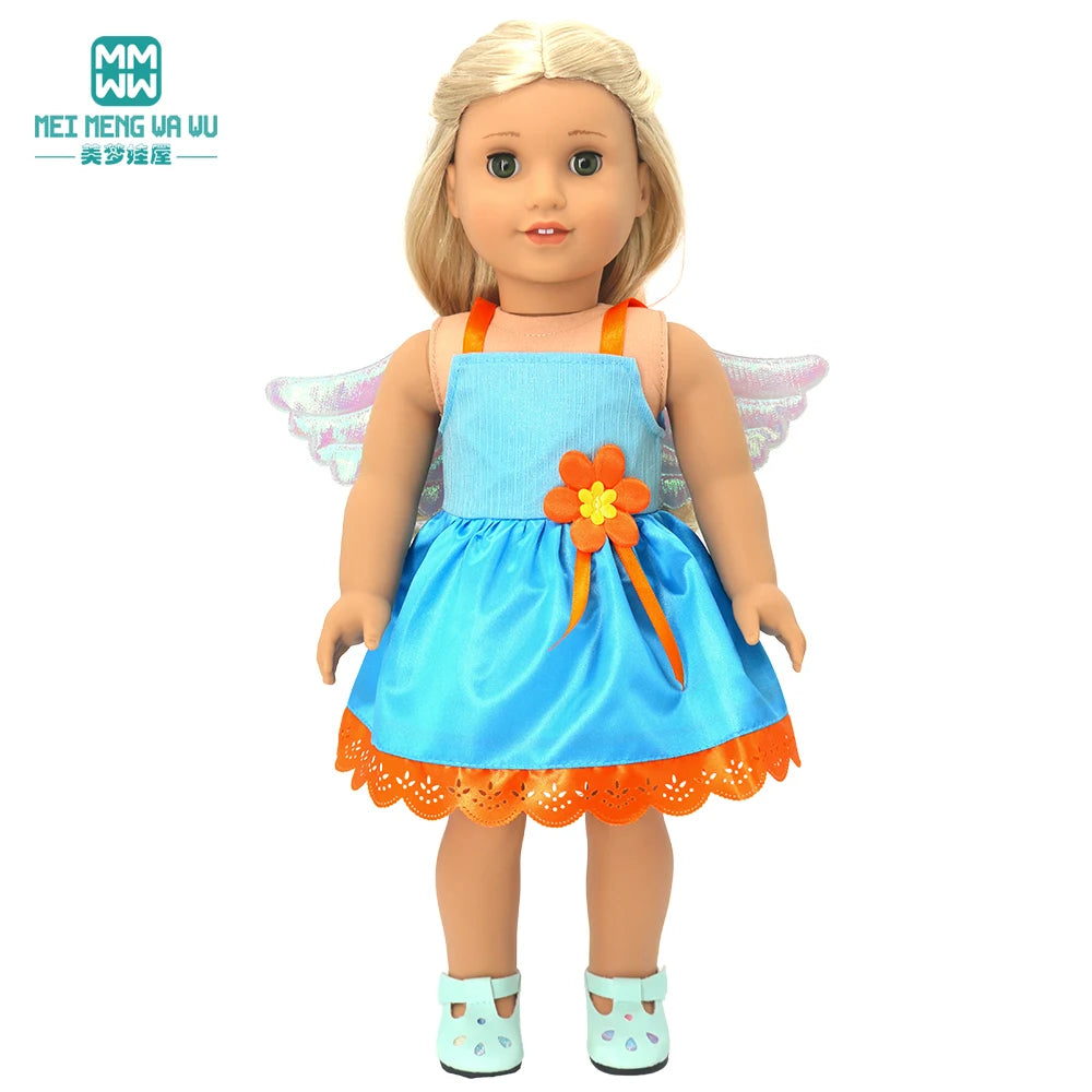 Doll Clothes Fashion T Shirt Pants Cartoon Dress Fits 45cm American Doll Toy Accessories Gift Girls