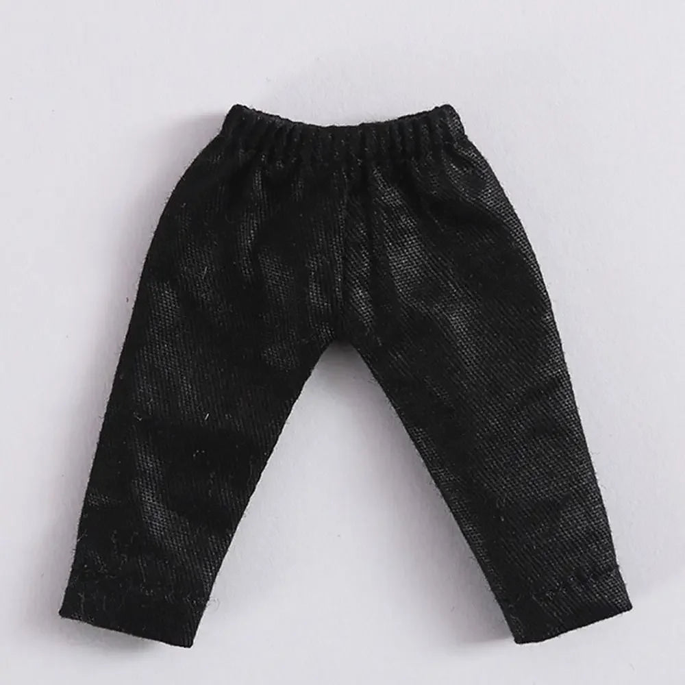 Fashion Doll Clothes For 1/11 OB11 Dolls Denim Trousers For 1/12 Bjd/GSC Doll T-shirt Mini Cute Doll Pants DIY Doll Accessories