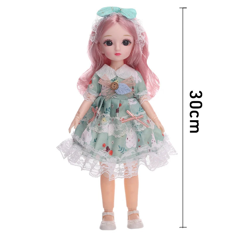 30CM BJD Doll Clothes Girl Dress Up Makeup DIY Toys  Accessories Dress Princess Doll House Set Children Humanoid Doll Girl Gifts