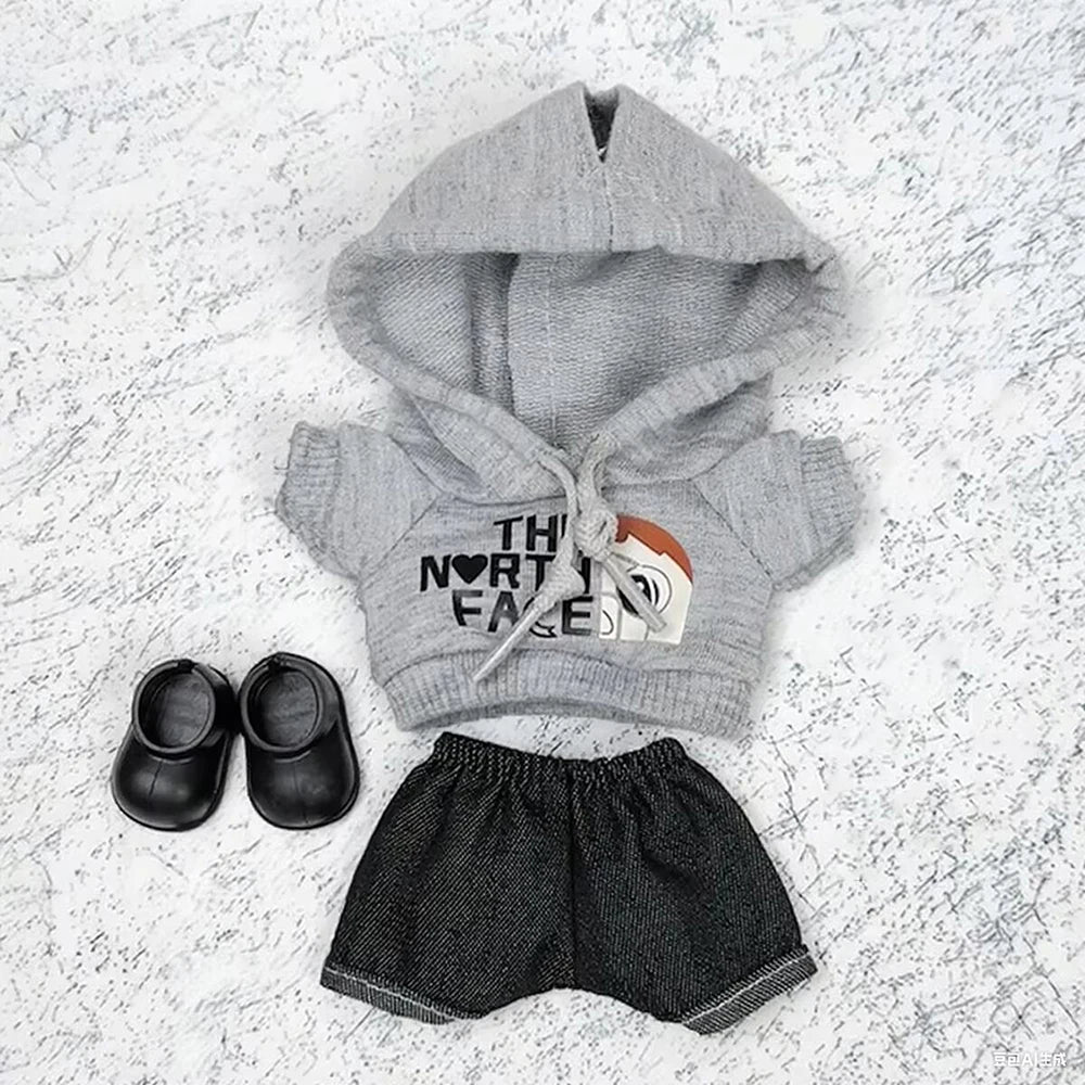 [No Doll] Doll Clothes Fashion Hoodie Pants Set for Labubu Idol Dolls Trendy DIY Doll Clothing Accessories Gift