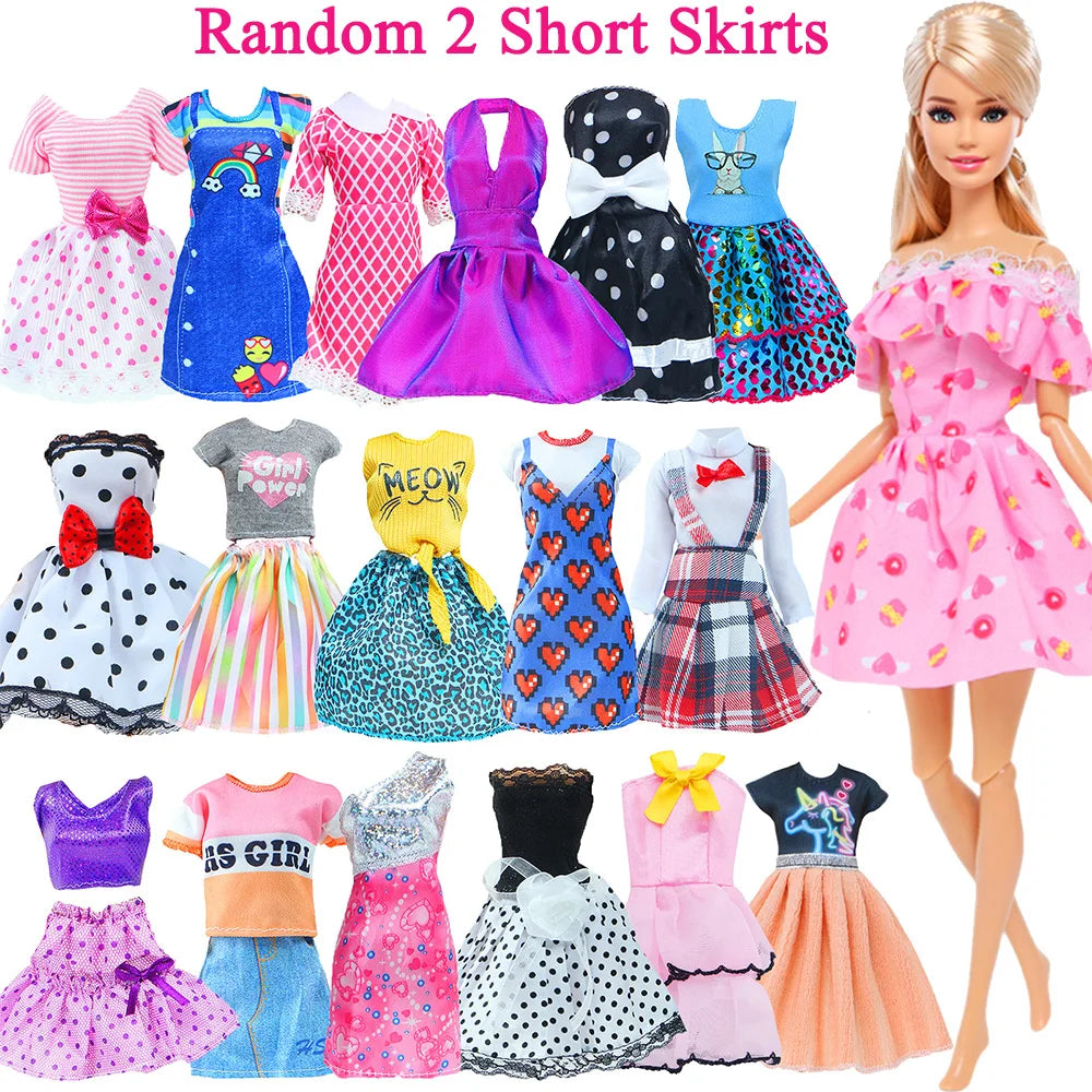 50 Pcs/Set Handmade Doll Clothes for 11.5'' Doll 2 Evening Gown Bikinis 3 Outfit 2 Mini Dress 10 Hangers 31 Accessories Kids Toy