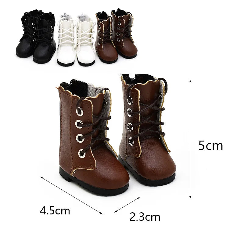 4.5cm Doll Fashion Shoes Female Doll Boots Fit for 1/6 BJD Dolls Accessories Leather Doll Colorful Long Knees Boots