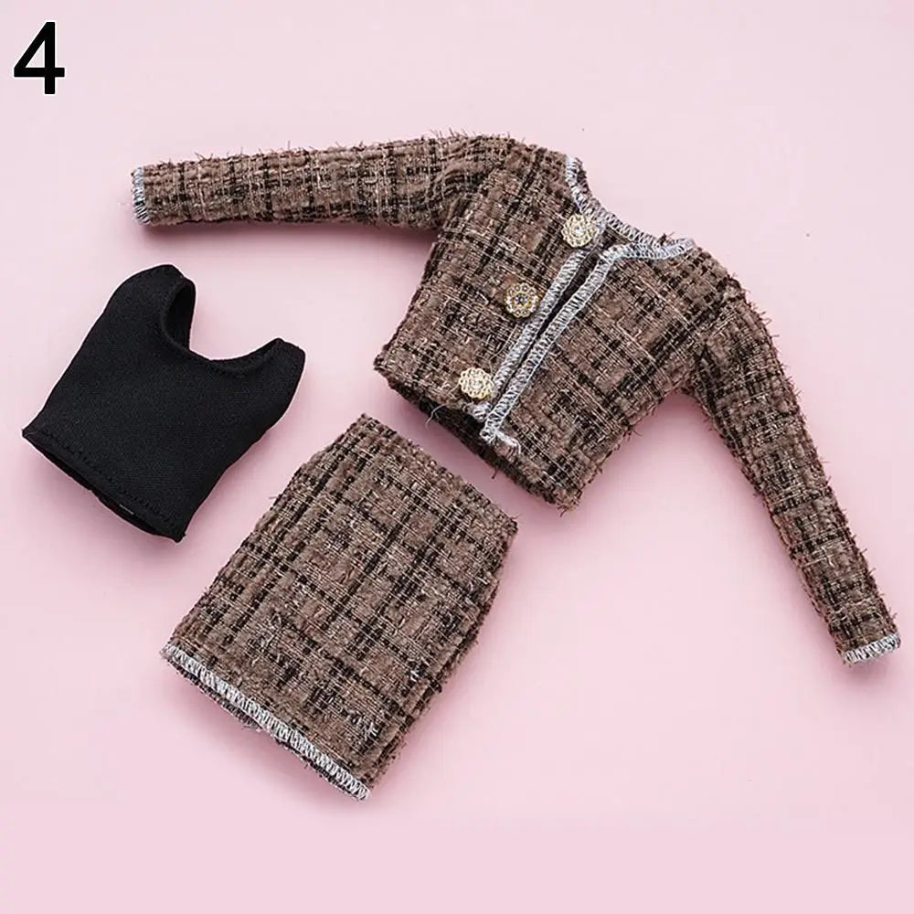 1/6 Doll Fashion Casual Clothes Winter Wear Elegant Coat Skirt Handmade Girl Doll Wearing For 29~32 cm Doll Clothes Accessories