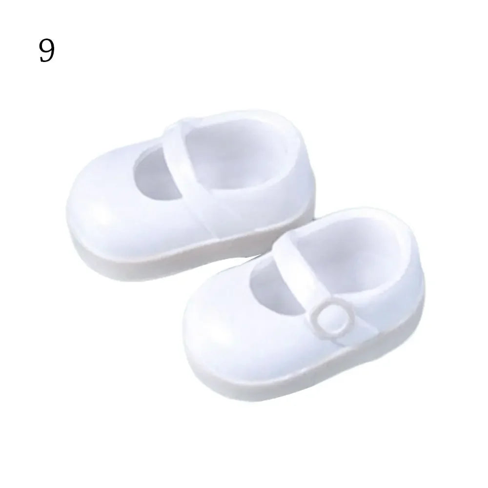1 Pair 10 Styles Fashion Doll Shoes for 1/12 BJD Dolls Slippers Doll PVC High Heels Shoes Doll Boots for ob11 Doll Accessories