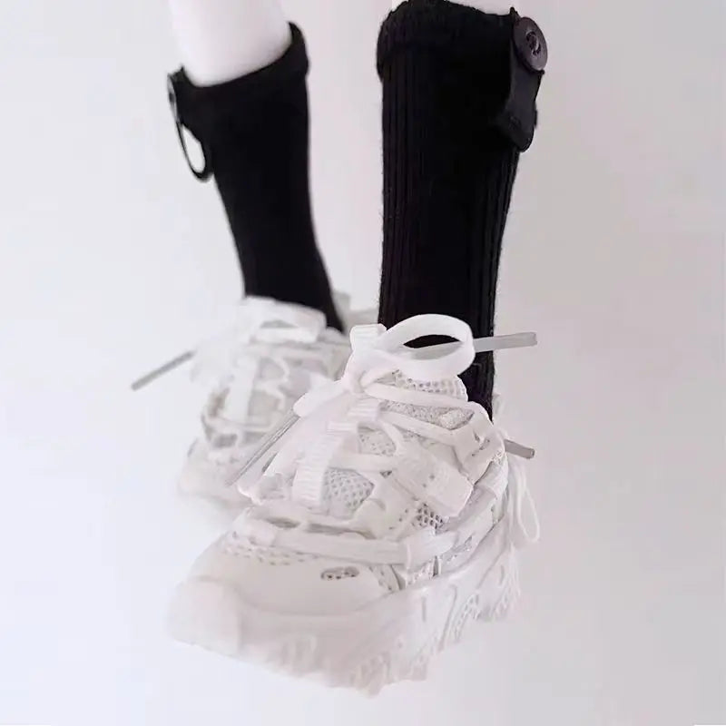 1/3 BJD Doll Shoes Sporty Basketball Sneakers Versatile Casual Dad Shoes 60cm Doll Shoes Multi-color Multi-strap.