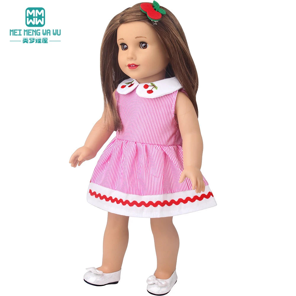 Doll Clothes for 43 cm new born doll and American doll accessories  fashionable gauze dress, bow dress