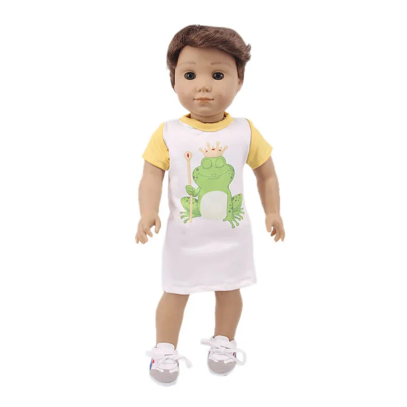 Doll Clothes Leisure Sportswear Cute Animal Print For 43cm Baby Doll &18Inch American Doll Outfits,Our Generation Gifts Toys