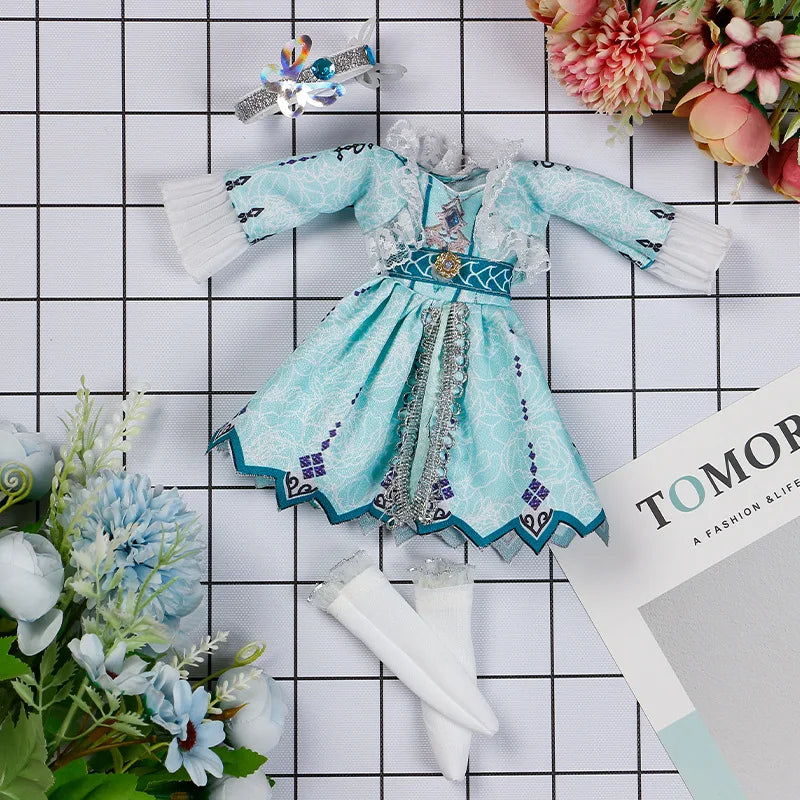 30CM BJD Doll Clothes Girl Dress Up Makeup DIY Toys  Accessories Dress Princess Doll House Set Children Humanoid Doll Girl Gifts