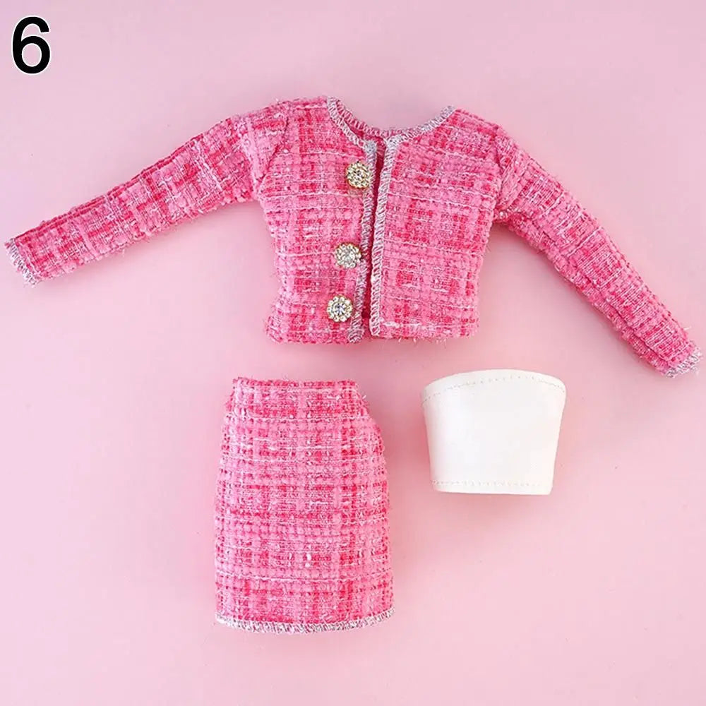 1/6 Doll Fashion Casual Clothes Winter Wear Elegant Coat Skirt Handmade Girl Doll Wearing For 29~32 cm Doll Clothes Accessories