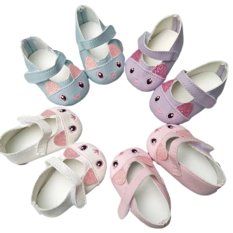 doll shoes for 43cm baby new born Dolls Reborn Baby Doll shoes for 18" girls doll cute animal princess shoes